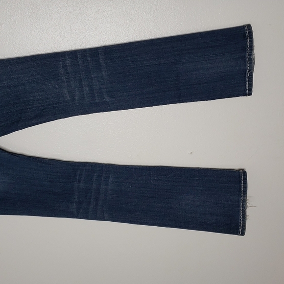 LA Idol White Lace Embellished Boot Cut Jeans Swarovski Crystals Luxury Summer - Picture 12 of 16